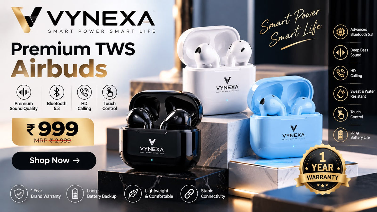 VYNEXA Premium TWS Airbuds | Wireless Bluetooth Earbuds
